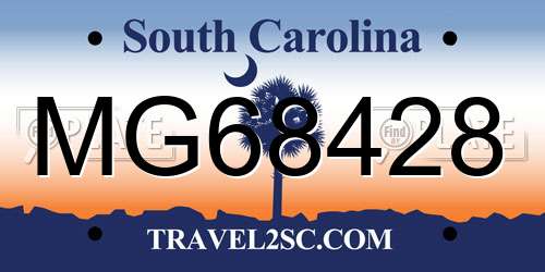 MG68428 South Carolina License Plate