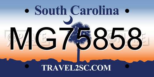 MG75858 South Carolina License Plate