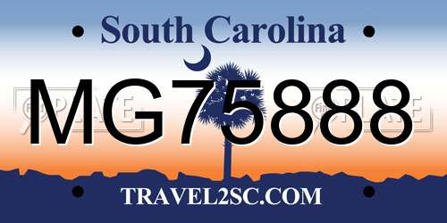 MG75888 South Carolina License Plate