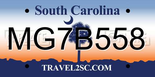 MG7B558 South Carolina License Plate