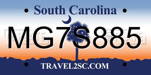 MG7S885 South Carolina License Plate