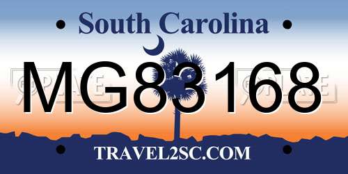 MG83168 South Carolina License Plate