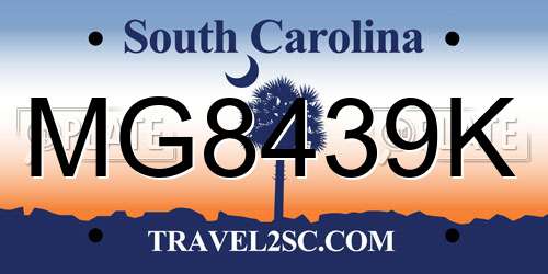 MG8439K South Carolina License Plate