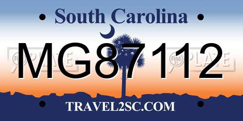 MG87112 South Carolina License Plate