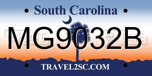 MG9032B South Carolina License Plate