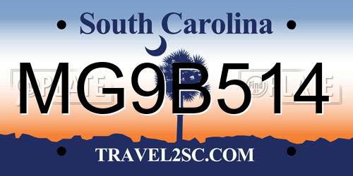 MG9B514 South Carolina License Plate