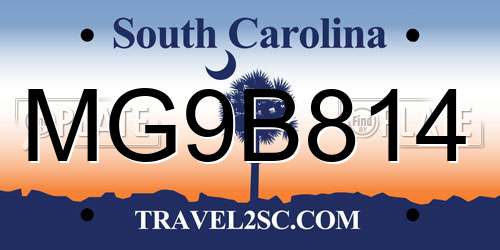 MG9B814 South Carolina License Plate