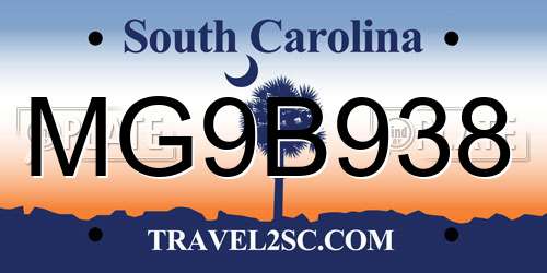 MG9B938 South Carolina License Plate