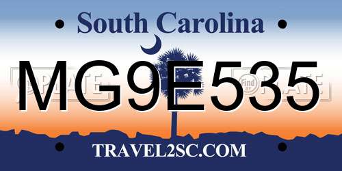 MG9E535 South Carolina License Plate