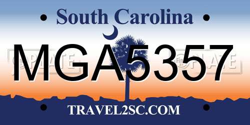 MGA5357 South Carolina License Plate