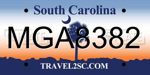 MGA8382 South Carolina License Plate