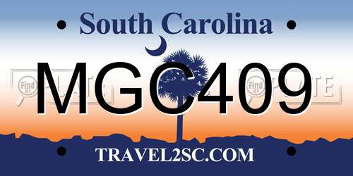 MGC409 South Carolina License Plate
