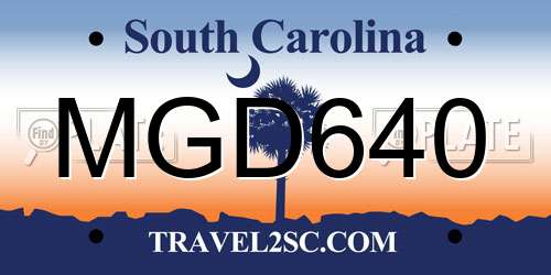 MGD640 South Carolina License Plate