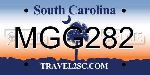 MGG282 South Carolina License Plate