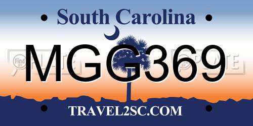 MGG369 South Carolina License Plate