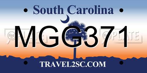 MGG371 South Carolina License Plate