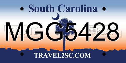 MGG5428 South Carolina License Plate