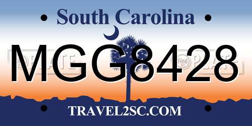 MGG8428 South Carolina License Plate