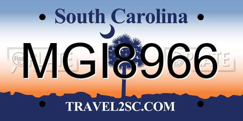 MGI8966 South Carolina License Plate