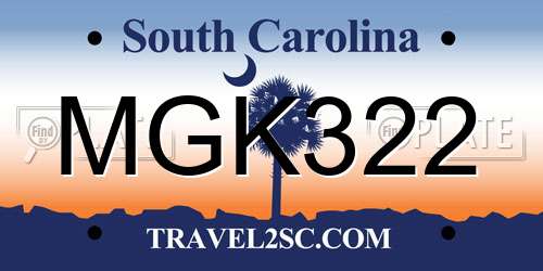 MGK322 South Carolina License Plate