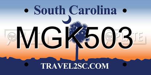 MGK503 South Carolina License Plate