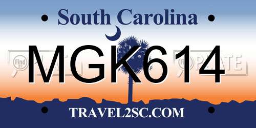 MGK614 South Carolina License Plate