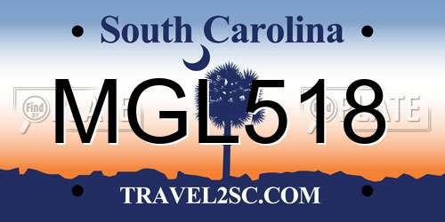 MGL518 South Carolina License Plate