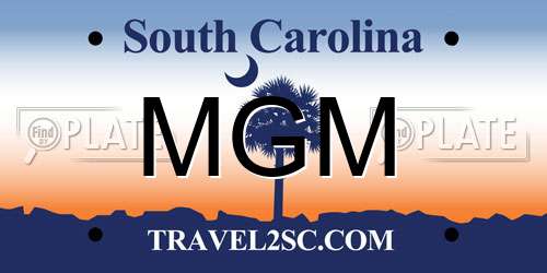 MGM South Carolina License Plate