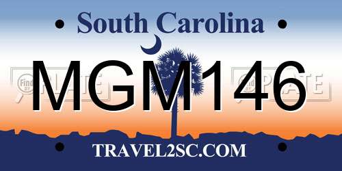 MGM146 South Carolina License Plate