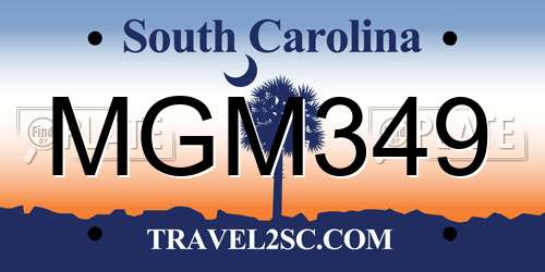 MGM349 South Carolina License Plate