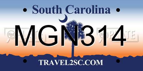 MGN314 South Carolina License Plate