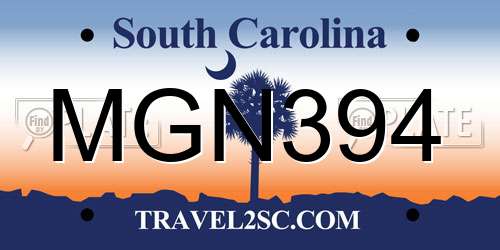 MGN394 South Carolina License Plate