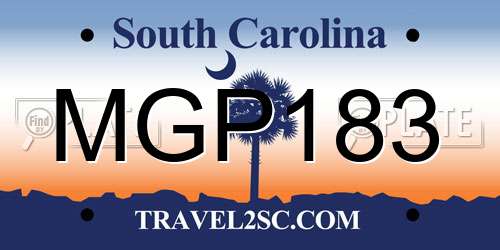 MGP183 South Carolina License Plate