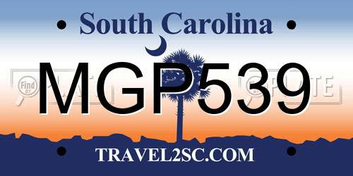 MGP539 South Carolina License Plate