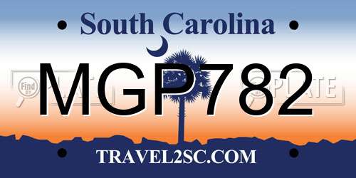 MGP782 South Carolina License Plate