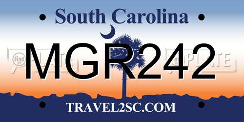 MGR242 South Carolina License Plate