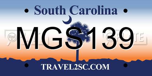 MGS139 South Carolina License Plate