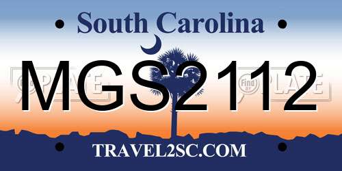 MGS2112 South Carolina License Plate