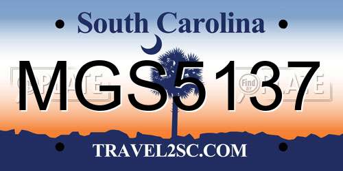MGS5137 South Carolina License Plate