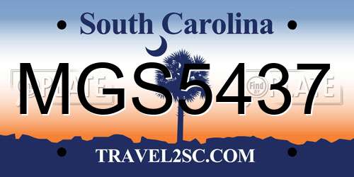 MGS5437 South Carolina License Plate