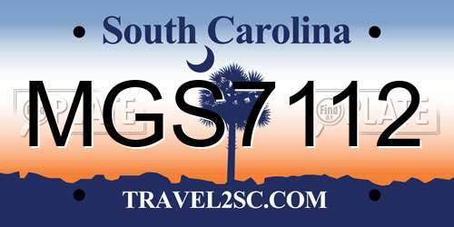 MGS7112 South Carolina License Plate
