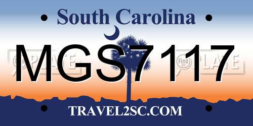 MGS7117 South Carolina License Plate
