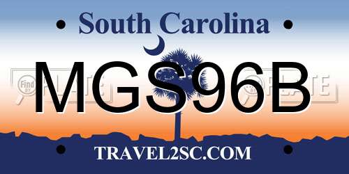 MGS96B South Carolina License Plate