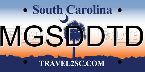 MGSDDTD South Carolina License Plate