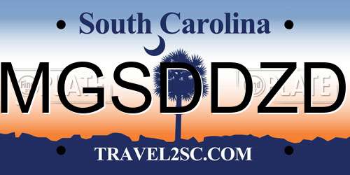 MGSDDZD South Carolina License Plate