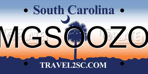 MGSOOZO South Carolina License Plate