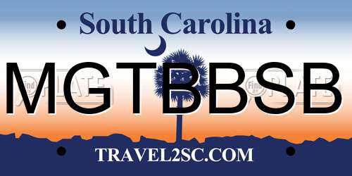 MGTBBSB South Carolina License Plate
