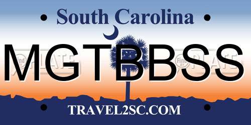 MGTBBSS South Carolina License Plate