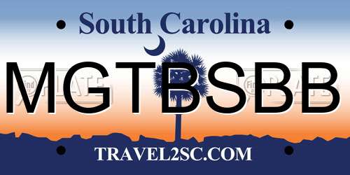 MGTBSBB South Carolina License Plate