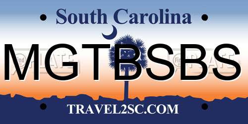 MGTBSBS South Carolina License Plate